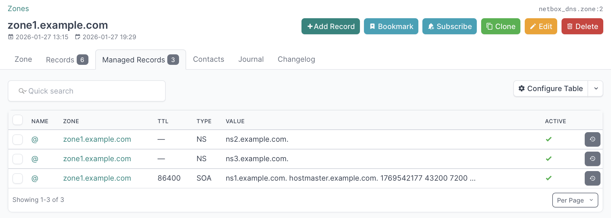 zone managed records